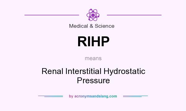 What does RIHP mean? It stands for Renal Interstitial Hydrostatic Pressure