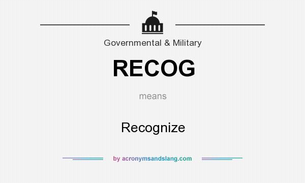 What does RECOG mean? It stands for Recognize