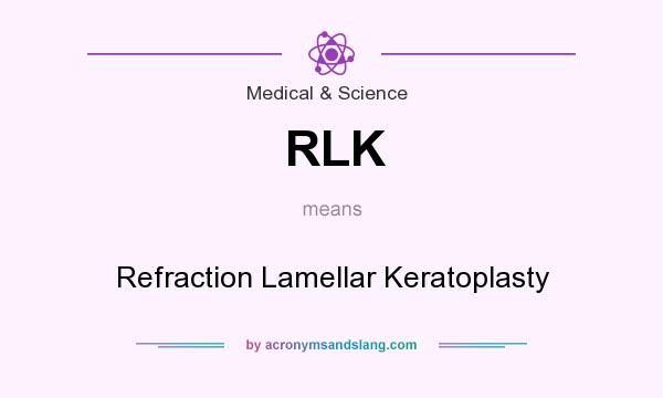 What does RLK mean? It stands for Refraction Lamellar Keratoplasty