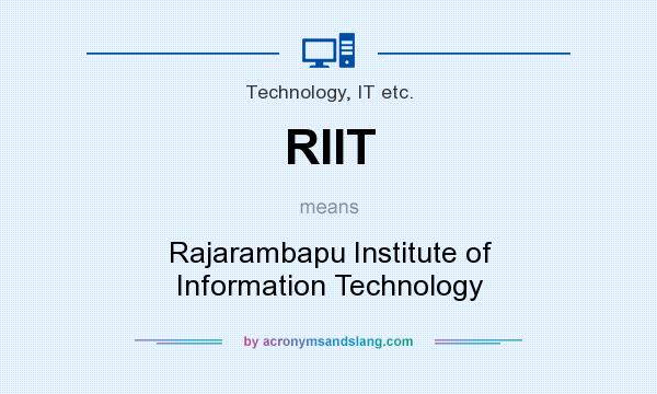What does RIIT mean? It stands for Rajarambapu Institute of Information Technology