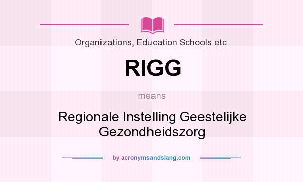 What does RIGG mean? It stands for Regionale Instelling Geestelijke Gezondheidszorg