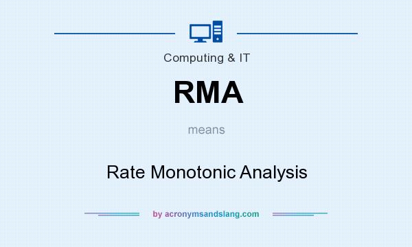 What does RMA mean? It stands for Rate Monotonic Analysis