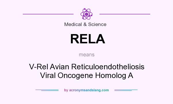 What does RELA mean? It stands for V-Rel Avian Reticuloendotheliosis Viral Oncogene Homolog A