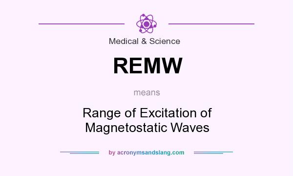 What does REMW mean? It stands for Range of Excitation of Magnetostatic Waves