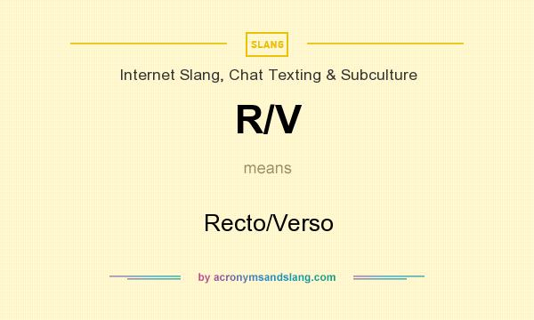 What does R/V mean? It stands for Recto/Verso