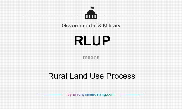 What does RLUP mean? It stands for Rural Land Use Process