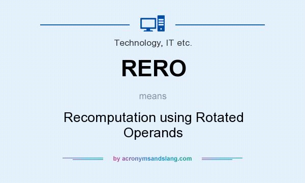 What does RERO mean? It stands for Recomputation using Rotated Operands