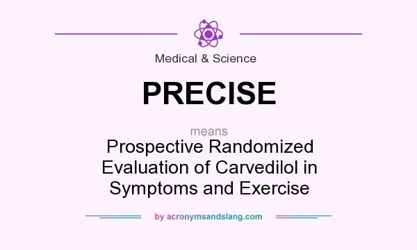 What does PRECISE mean? It stands for Prospective Randomized Evaluation of Carvedilol in Symptoms and Exercise