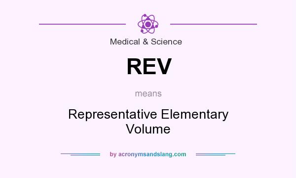 What does REV mean? It stands for Representative Elementary Volume