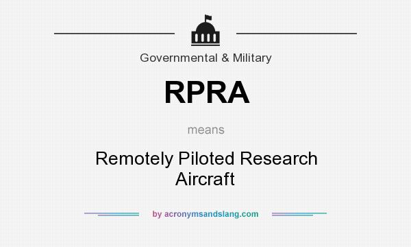 What does RPRA mean? It stands for Remotely Piloted Research Aircraft