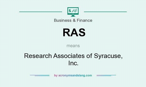 What does RAS mean? It stands for Research Associates of Syracuse, Inc.