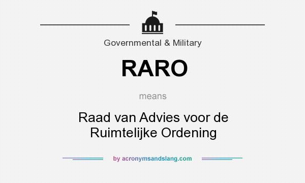 What does RARO mean? It stands for Raad van Advies voor de Ruimtelijke Ordening
