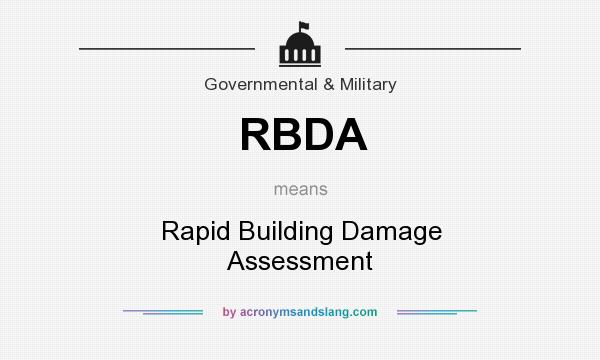What does RBDA mean? It stands for Rapid Building Damage Assessment