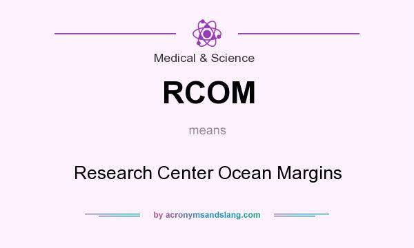 What does RCOM mean? It stands for Research Center Ocean Margins