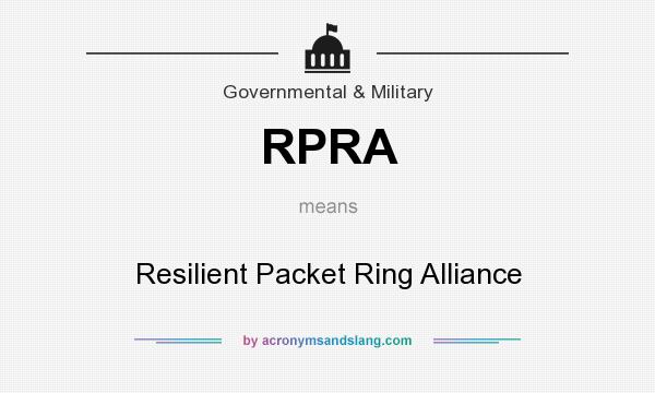 What does RPRA mean? It stands for Resilient Packet Ring Alliance