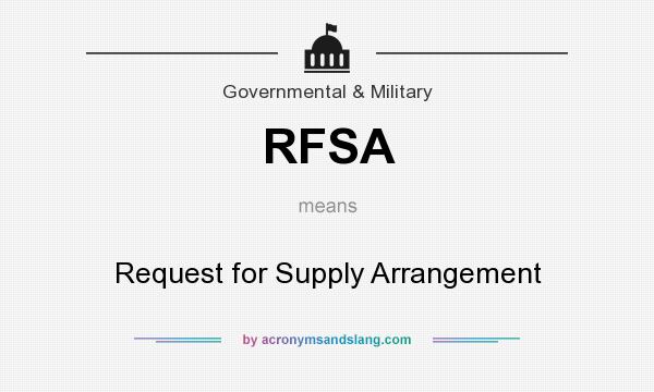 What does RFSA mean? It stands for Request for Supply Arrangement