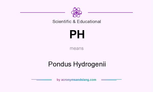 What does PH mean? It stands for Pondus Hydrogenii