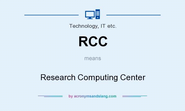 What does RCC mean? It stands for Research Computing Center