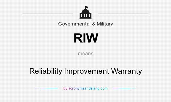 What does RIW mean? It stands for Reliability Improvement Warranty