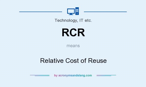 What does RCR mean? It stands for Relative Cost of Reuse