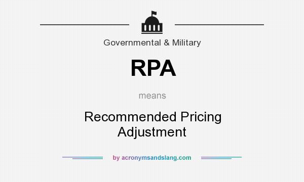 What does RPA mean? It stands for Recommended Pricing Adjustment