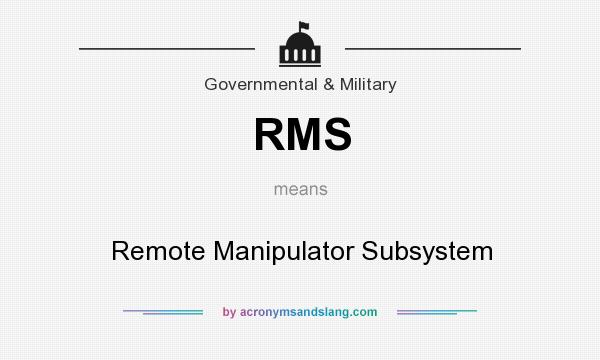 What does RMS mean? It stands for Remote Manipulator Subsystem
