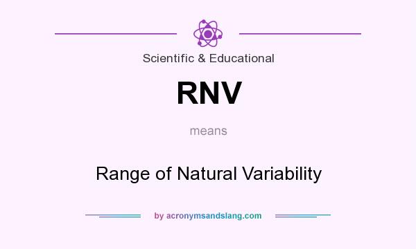 What does RNV mean? It stands for Range of Natural Variability