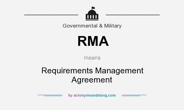 What does RMA mean? It stands for Requirements Management Agreement