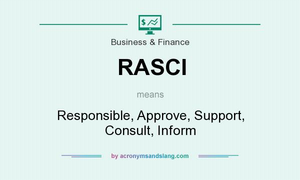 What does RASCI mean? It stands for Responsible, Approve, Support, Consult, Inform