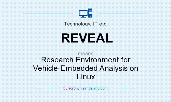 What does REVEAL mean? It stands for Research Environment for Vehicle-Embedded Analysis on Linux