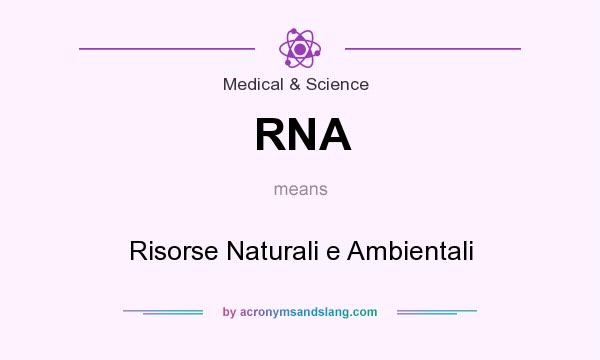 What does RNA mean? It stands for Risorse Naturali e Ambientali