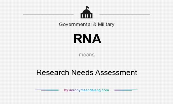 What does RNA mean? It stands for Research Needs Assessment