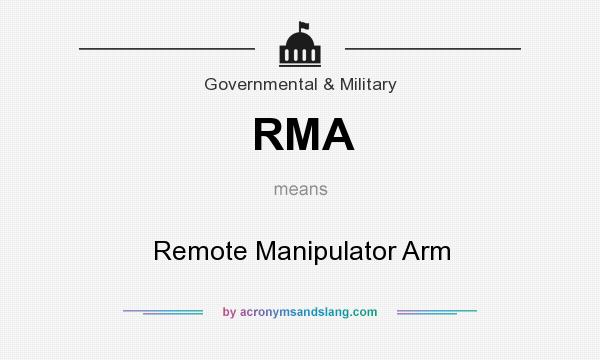 What does RMA mean? It stands for Remote Manipulator Arm