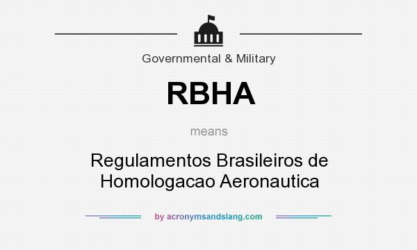 What does RBHA mean? It stands for Regulamentos Brasileiros de Homologacao Aeronautica
