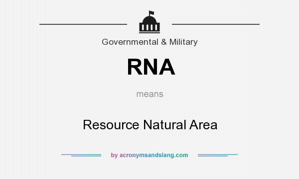 What does RNA mean? It stands for Resource Natural Area