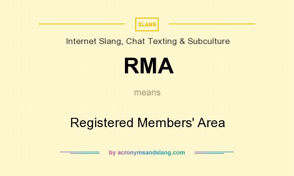 What does RMA mean? It stands for Registered Members` Area