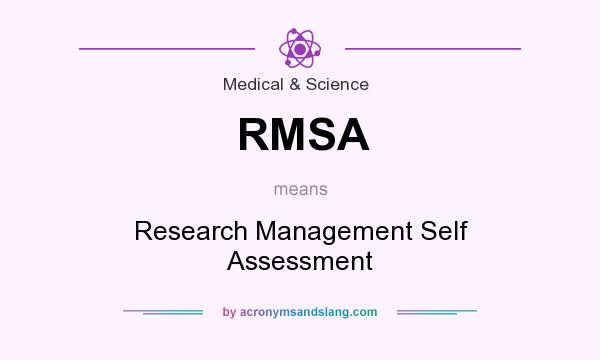 What does RMSA mean? It stands for Research Management Self Assessment