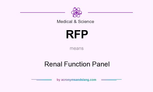 What does RFP mean? It stands for Renal Function Panel