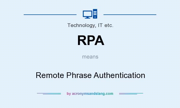 What does RPA mean? It stands for Remote Phrase Authentication