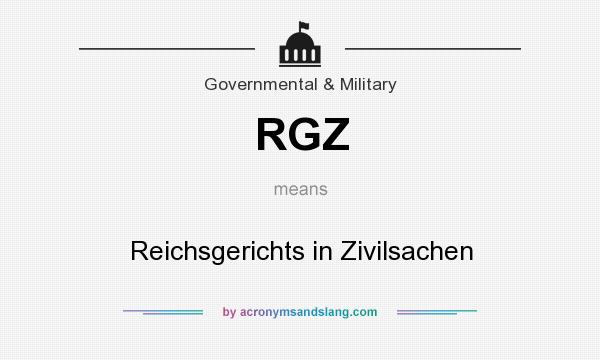 What does RGZ mean? It stands for Reichsgerichts in Zivilsachen