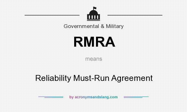 What does RMRA mean? It stands for Reliability Must-Run Agreement