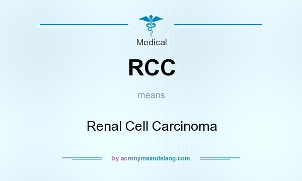 What does RCC mean? It stands for Renal Cell Carcinoma