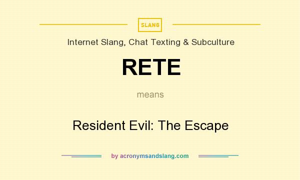 What does RETE mean? It stands for Resident Evil: The Escape