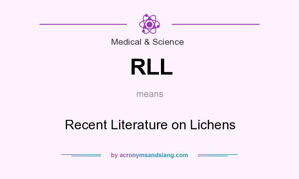 What does RLL mean? It stands for Recent Literature on Lichens
