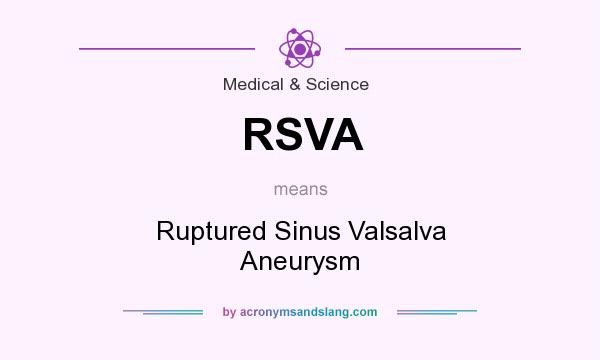 What does RSVA mean? It stands for Ruptured Sinus Valsalva Aneurysm