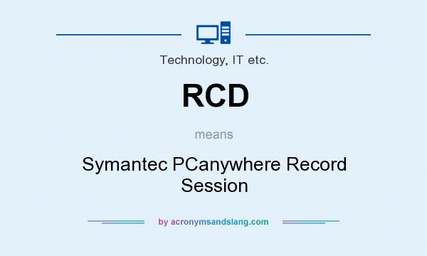 What does RCD mean? It stands for Symantec PCanywhere Record Session