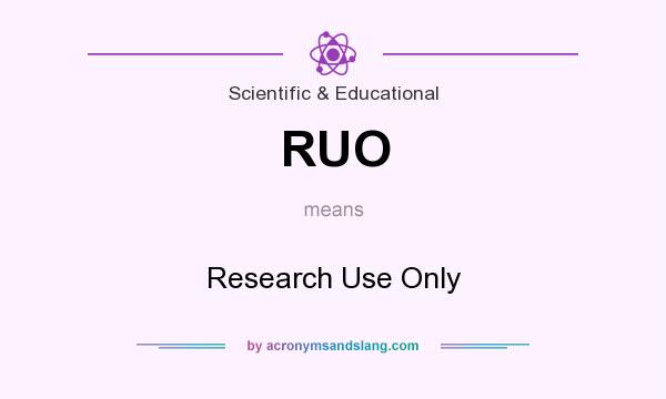 What does RUO mean? It stands for Research Use Only