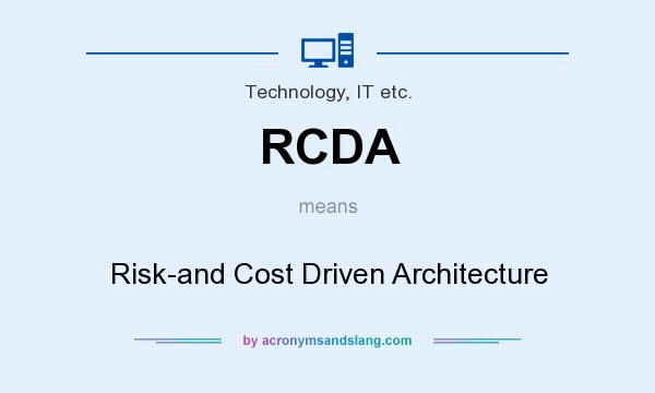What does RCDA mean? It stands for Risk-and Cost Driven Architecture