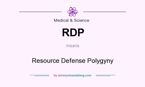 What does RDP mean? It stands for Resource Defense Polygyny