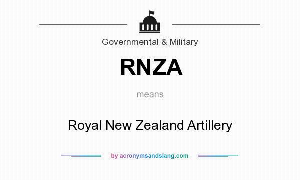 What does RNZA mean? It stands for Royal New Zealand Artillery